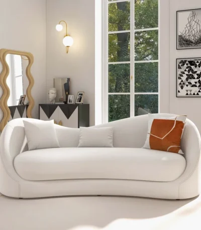 The Belgravia White Curved Sofa