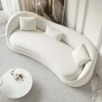 The Belgravia White Curved Sofa-6