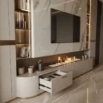 Curved Modern Fireplace TV Cabinet - Image 3